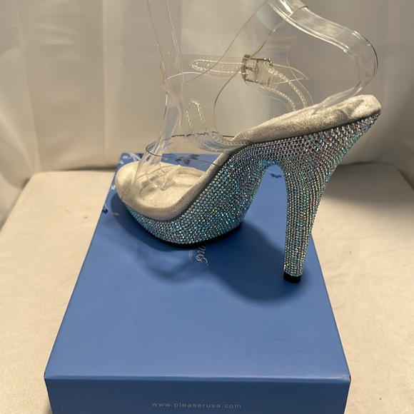 Clear rhinestone heels by Pleaser USA, AB crystals new inbox shoes - Picture 8 of 8